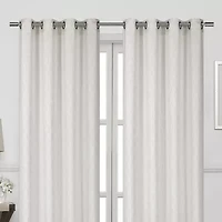 Regal Home Mackenna Jacquard Grommet Top Light-Filtering Set of 2 Curtain Panel