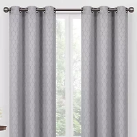 Regal Home Mackenna Jacquard Grommet Top Light-Filtering Set of 2 Curtain Panel