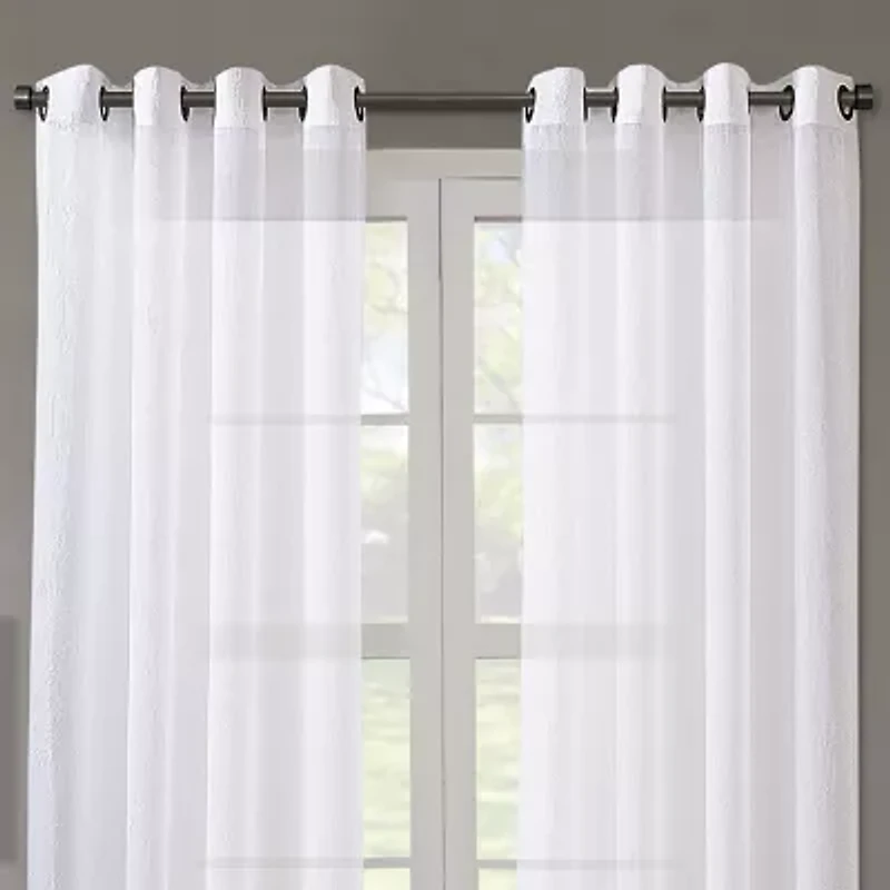 Regal Home Crushed Voile Solid Grommet Top Sheer Single Curtain Panel