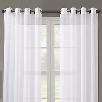 Regal Home Crushed Voile Solid Grommet Top Sheer Single Curtain Panel