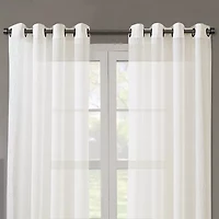 Regal Home Crushed Voile Solid Grommet Top Sheer Single Curtain Panel
