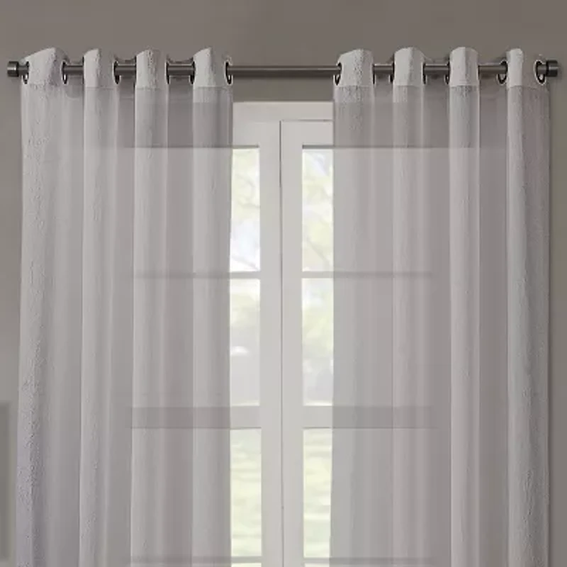 Regal Home Crushed Voile Solid Grommet Top Sheer Single Curtain Panel