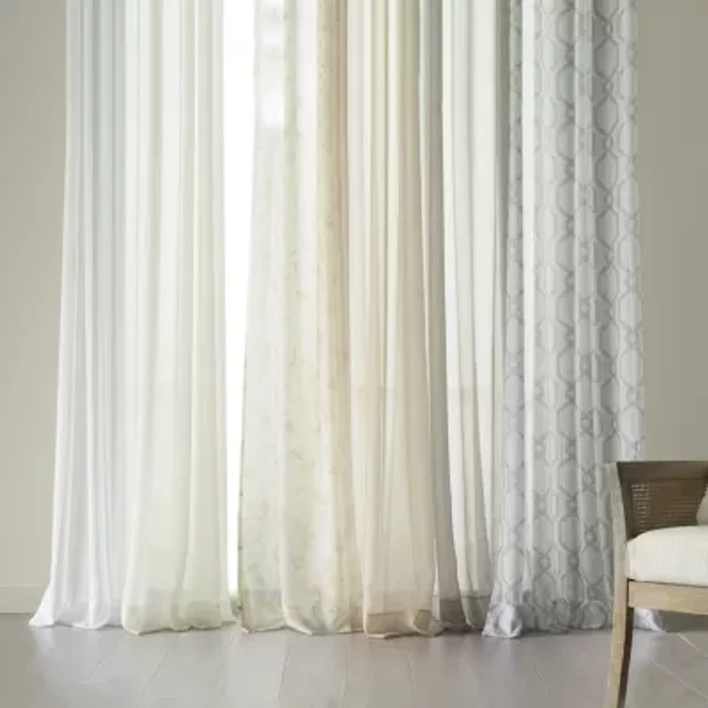 Regal Home Crushed Voile Solid Grommet Top Sheer Single Curtain Panel