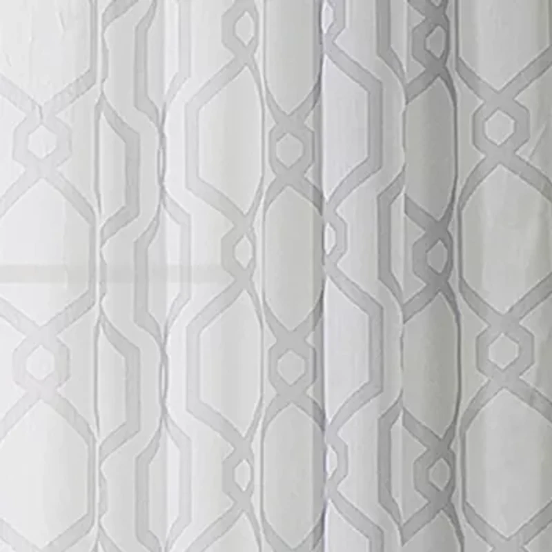 Regal Home Crushed Voile Geo Print Grommet Top Sheer Single Curtain Panel