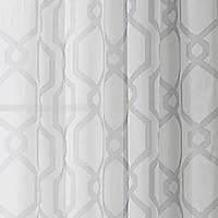 Regal Home Crushed Voile Geo Print Grommet Top Sheer Single Curtain Panel
