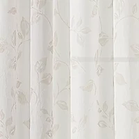 Regal Home Crushed Voile Leaves Print Grommet Top Sheer Single Curtain Panel