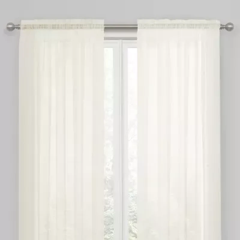 Regal Home Solid Voile Rod Pocket Sheer Single Curtain Panel