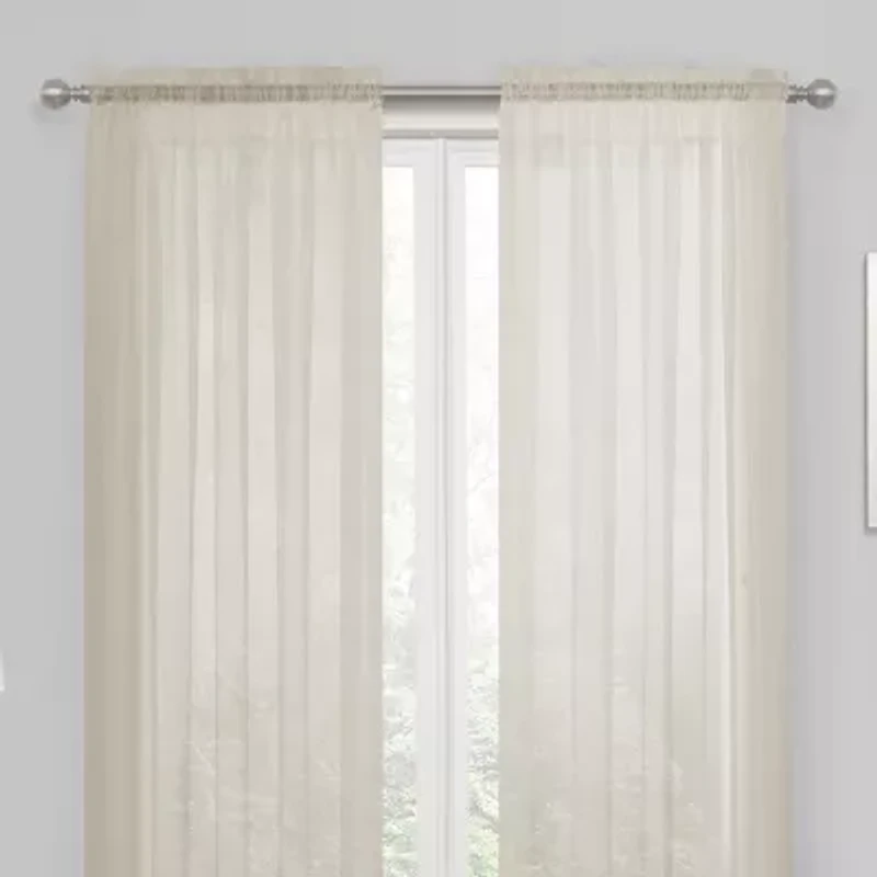 Regal Home Solid Voile Rod Pocket Sheer Single Curtain Panel