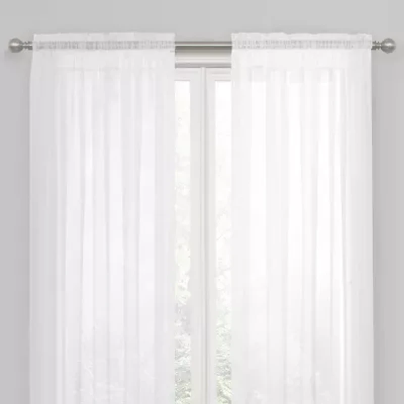 Regal Home Solid Voile Rod Pocket Sheer Single Curtain Panel