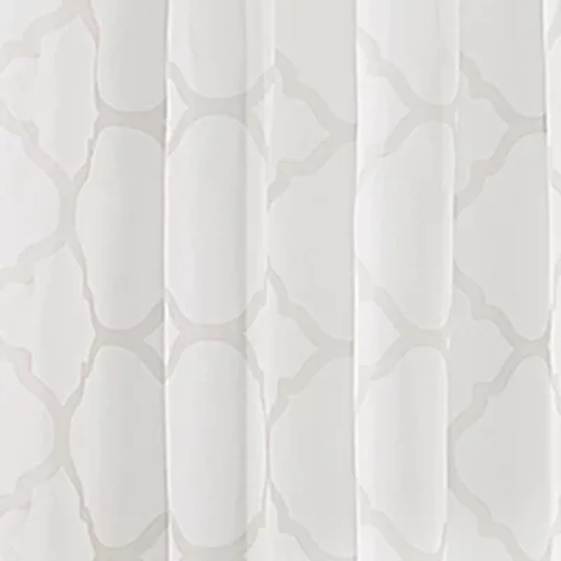Regal Home Fret Printed Voile Rod Pocket Sheer Single Curtain Panel