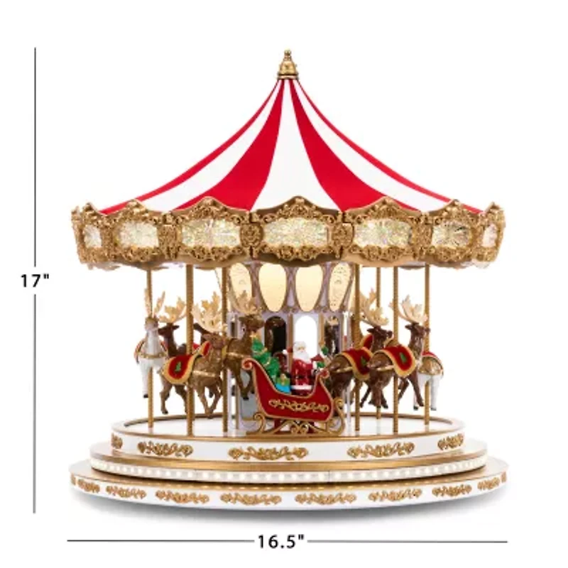 Animated Regal Carousel Christmas Tabletop Decor