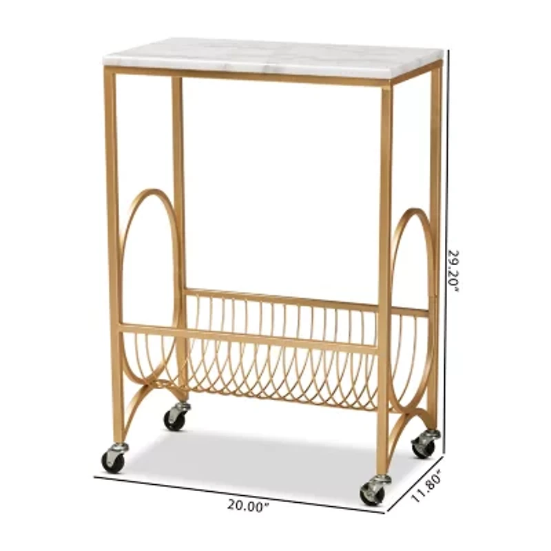 Jacek Marble-Top Serving Cart