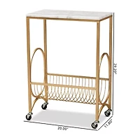Jacek Marble-Top Serving Cart