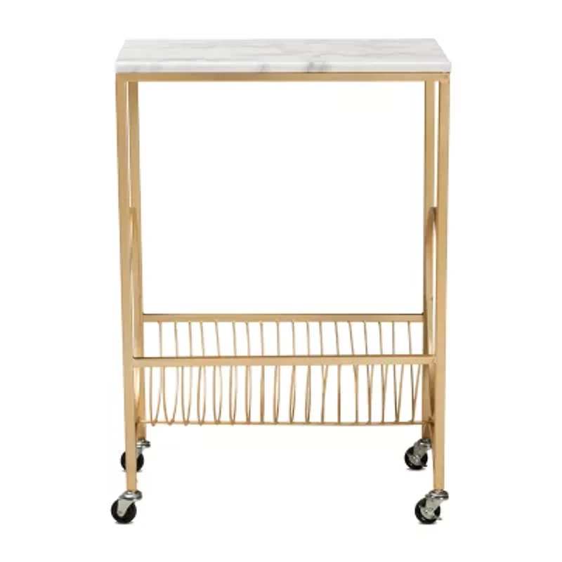 Jacek Marble-Top Serving Cart