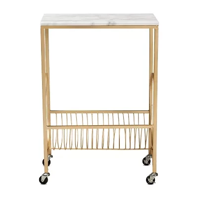 Jacek Marble-Top Serving Cart