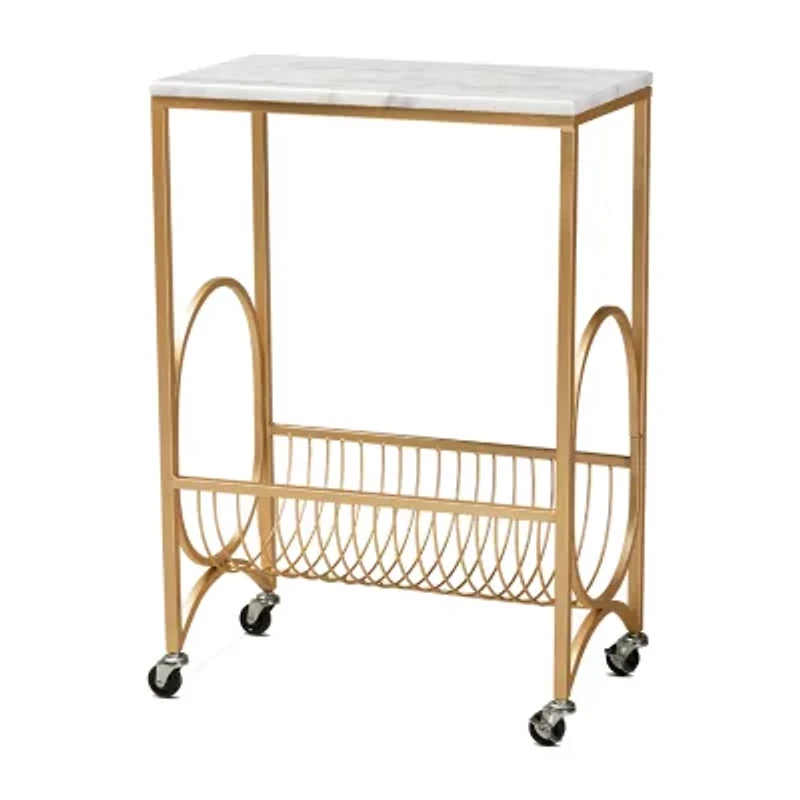 Jacek Marble-Top Serving Cart