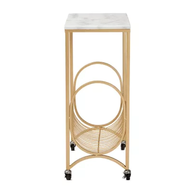 Jacek Marble-Top Serving Cart