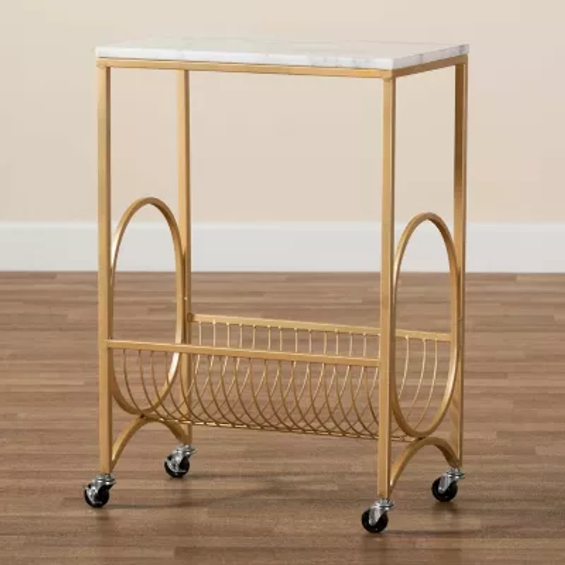 Jacek Marble-Top Serving Cart