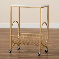 Jacek Marble-Top Serving Cart