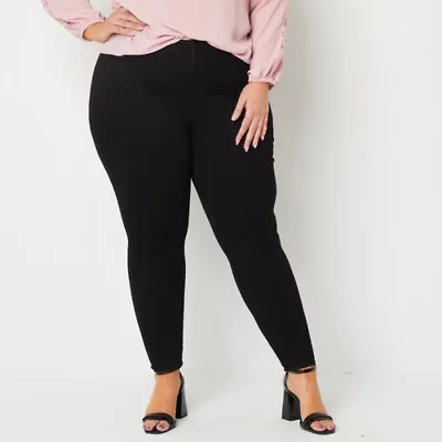 Bold Elements Womens Plus Mid Rise Skinny Fit Jean