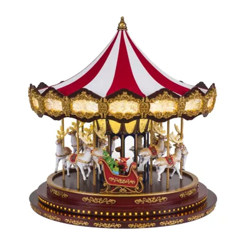 Deluxe Christmas Carousel Animated Tabletop Decor
