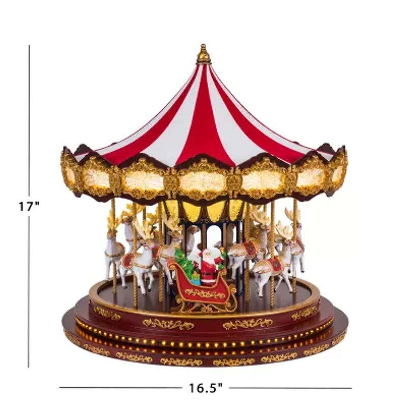 Deluxe Christmas Carousel Animated Tabletop Decor