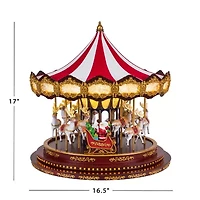 Deluxe Christmas Carousel Animated Tabletop Decor