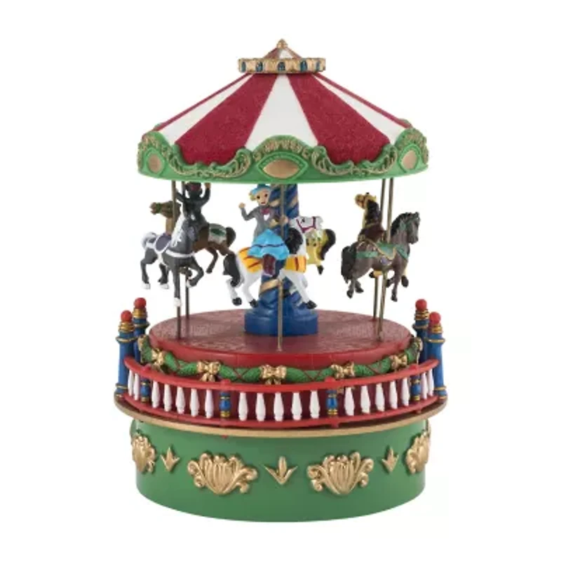 Mini Carnival Carousel Animated Music Box Christmas Tabletop Decor