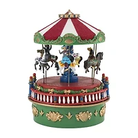 Mini Carnival Carousel Animated Music Box Christmas Tabletop Decor