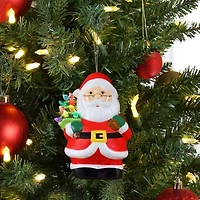 Lighted Mini Nostalgic Ceramic Santa Christmas Ornament