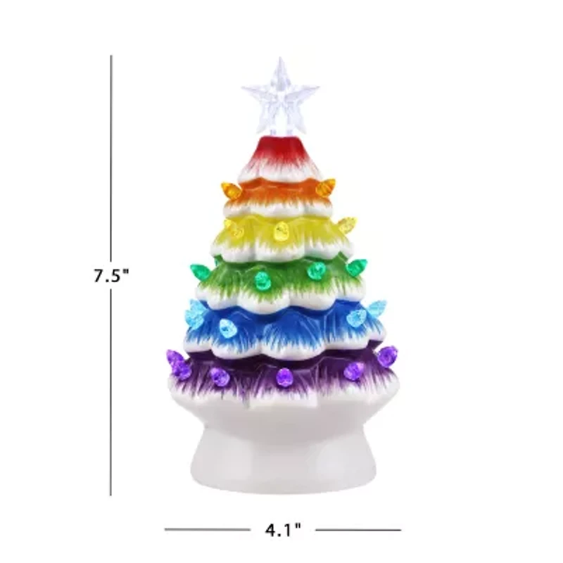 Nostalgic Ceramic Rainbow Christmas Tabletop Tree