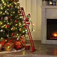 Super Climbing African American Santa Animated Christmas Tabletop Decor