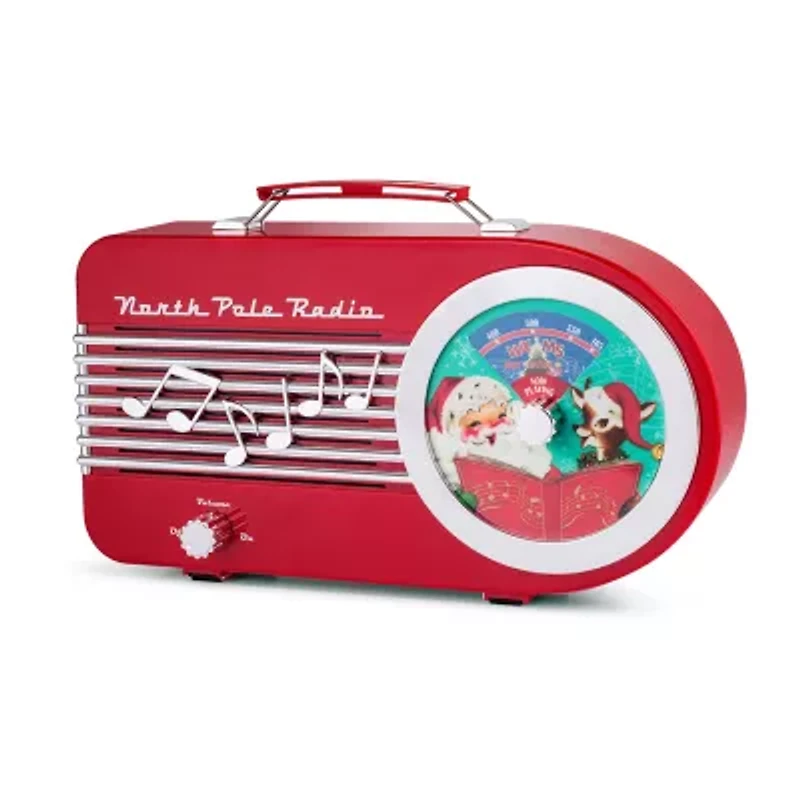 North Pole Music Playing Radio Christmas Tabletop Decor