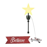 Animated Santa's Biplane Christmas Tree Topper