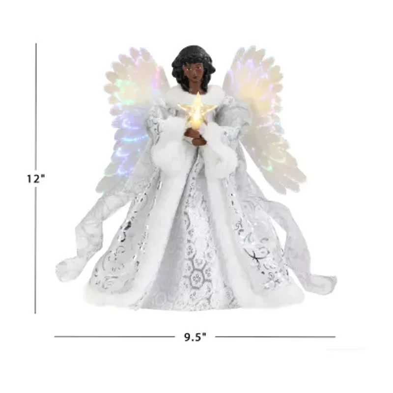 Fiber Optic African American Angel Christmas Tree Topper