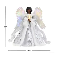 Fiber Optic African American Angel Christmas Tree Topper