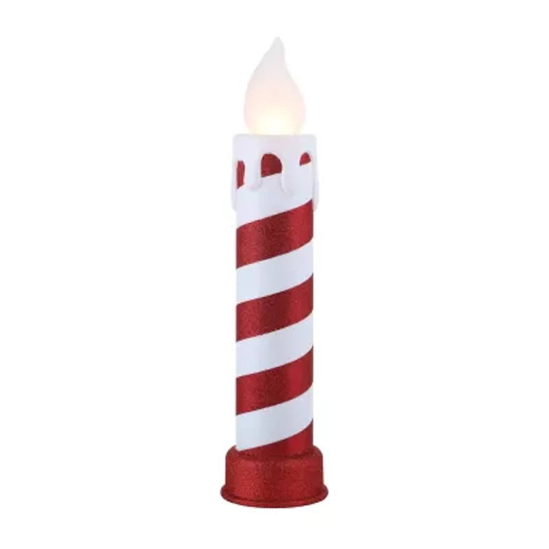 Mr. Christmas 24" LED Red And White Striped Blow Mold Candle