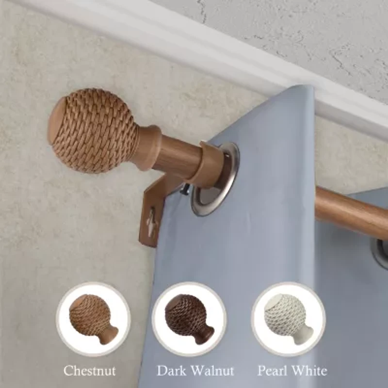 Rod Desyne Bala Faux Wood 1 Adjustable Curtain