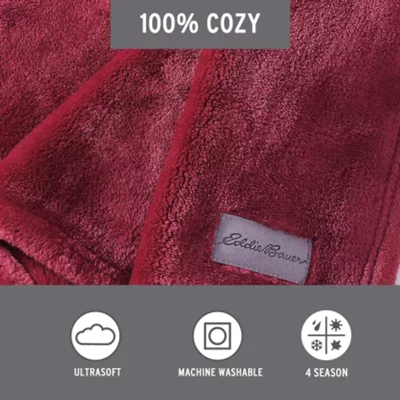 Eddie Bauer Ultra Lux Plush Reversible Lightweight Throw