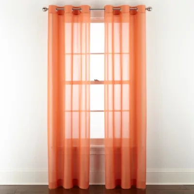 Home Expressions Remy Solid Grommet Top Sheer Single Curtain Panel