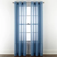 Home Expressions Remy Solid Grommet Top Sheer Single Curtain Panel