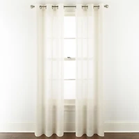 Home Expressions Remy Solid Grommet Top Sheer Single Curtain Panel