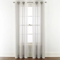 Home Expressions Remy Solid Grommet Top Sheer Single Curtain Panel