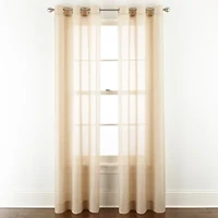 Home Expressions Remy Solid Grommet Top Sheer Single Curtain Panel