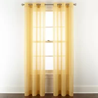 Home Expressions Remy Solid Grommet Top Sheer Single Curtain Panel