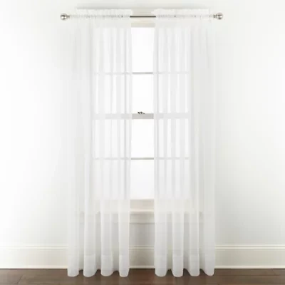 Liz Claiborne Lisette Rod Pocket Sheer Single Curtain Panel