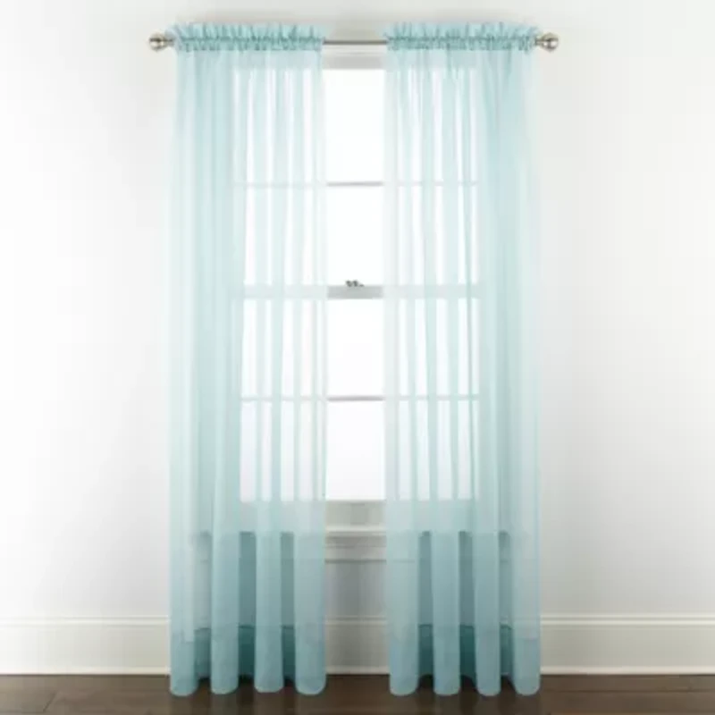 Liz Claiborne Lisette Rod Pocket Sheer Single Curtain Panel
