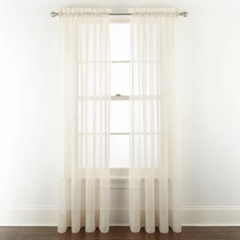 Liz Claiborne Lisette Rod Pocket Sheer Single Curtain Panel