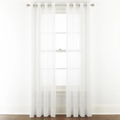 Liz Claiborne Lisette Grommet Top Sheer Single Curtain Panel
