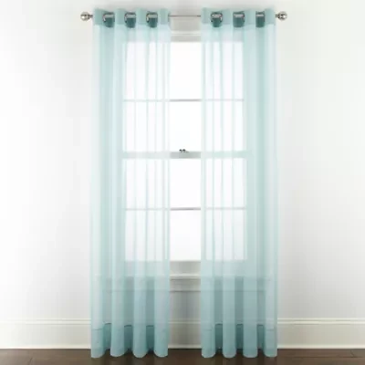 Liz Claiborne Lisette Grommet Top Sheer Single Curtain Panel